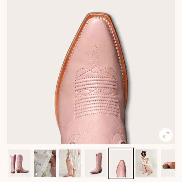 Tecovas Pink Leather Cowboy Boots Misty Rose - Picture 5 of 6